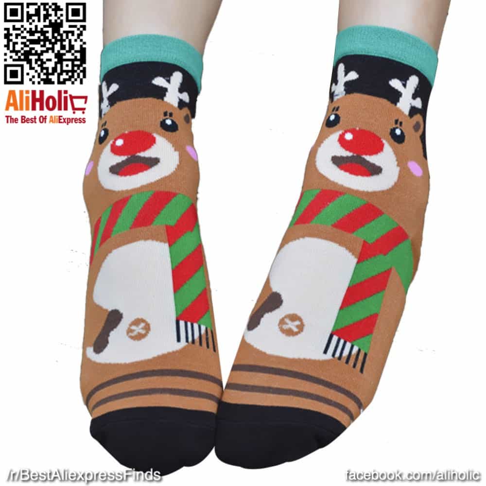 Christmas socks brown