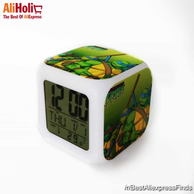 Teenage Mutant Ninja Turtles Alarm Clock Calendar Thermometer Backlight
